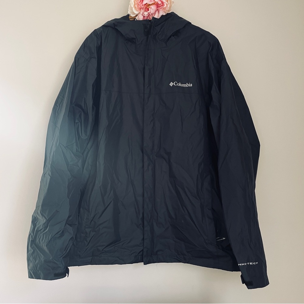 Columbia Omni-Tech Waterproof Breathable Lightweight Jacket Black XXL